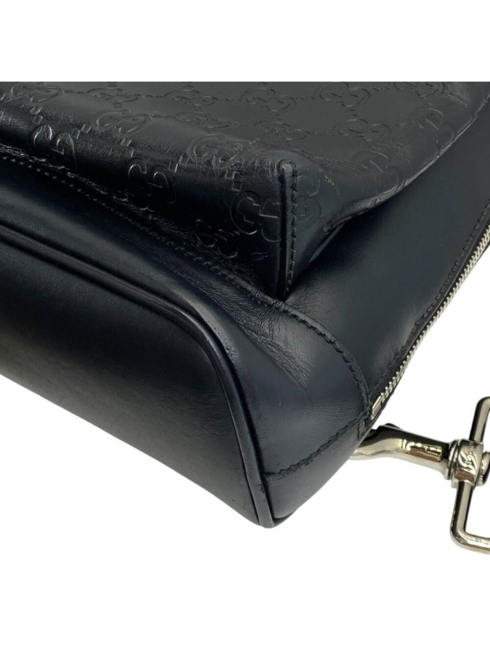 Gucci Guccissima Cross Belt Bag GG Logo Leather Black Mode Practical - Picture 3 of 10